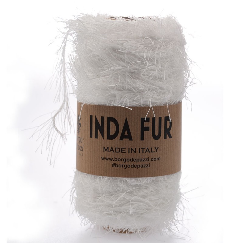 Cordino Peloso Inda Fur 250 grammi Bianco 4