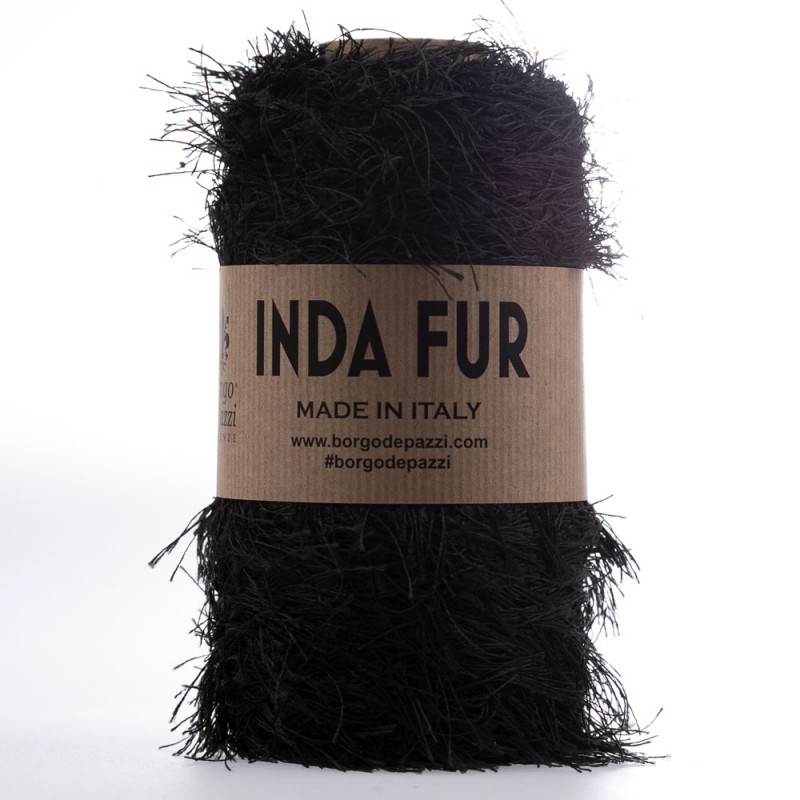 Cordino Peloso Inda Fur 250 grammi Nero 5