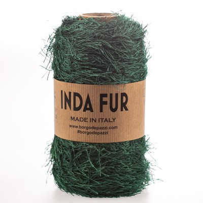 Cordino Peloso Inda Fur 250 grammi Verde Smeraldo 18