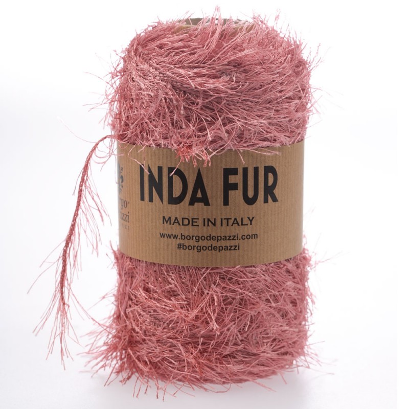Cordino Peloso Inda Fur 250 grammi Rosa Antico 33