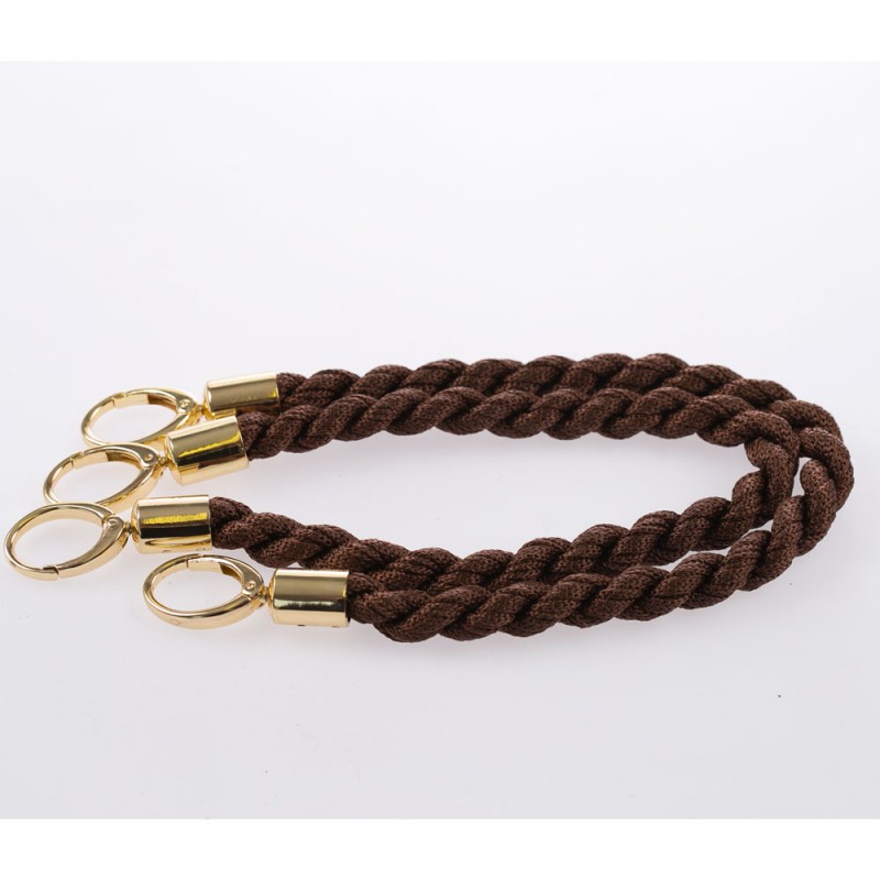 Manico Inda Marrone 27 Con Moschettoni Oro 50 Cm