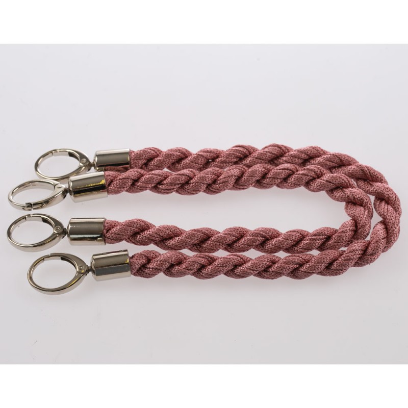 Manico Inda Rosa Antico 33 Con Moschettoni Argento 50 Cm