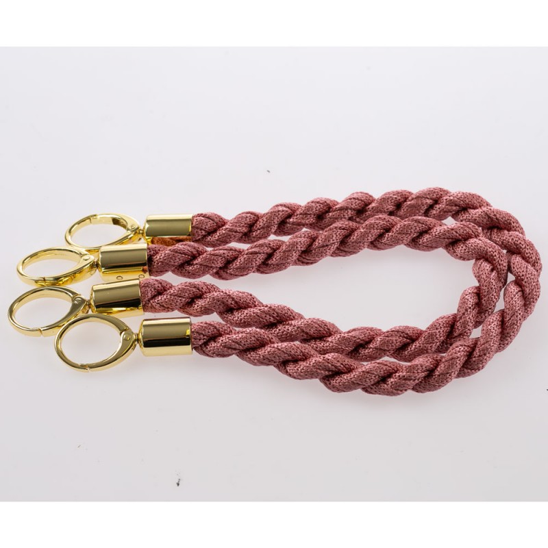 Manico Inda Rosa Antico 33 Con Moschettoni Oro 50 Cm