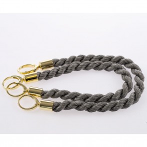 Manico Inda Grigio 7 Con Moschettoni Oro 50 Cm