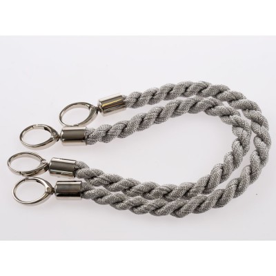 Manico Inda Grigio 7 Con Moschettoni Argento 50 Cm