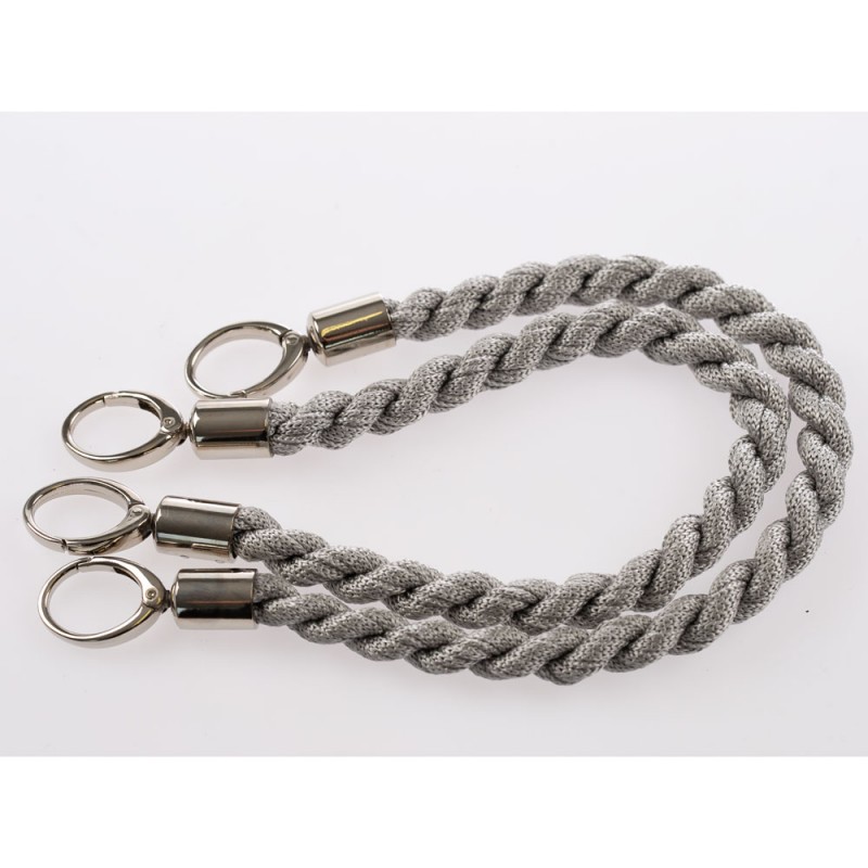 Manico Inda Grigio 7 Con Moschettoni Argento 50 Cm