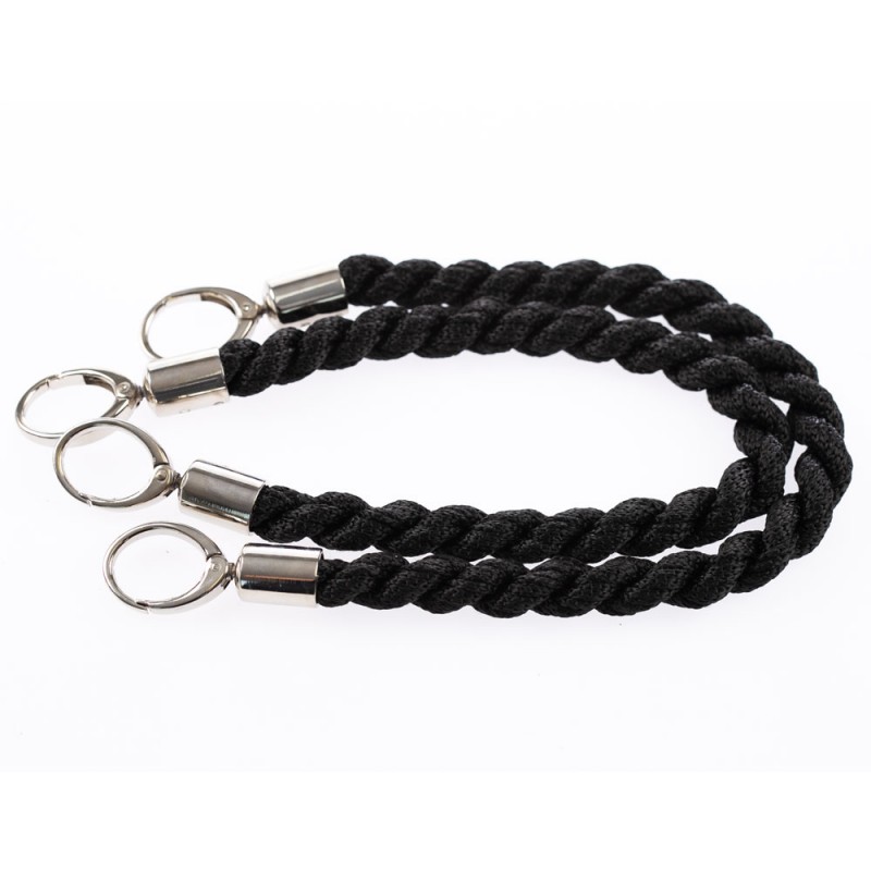 Manico Inda Nero 5 Con Moschettoni Argento 50 Cm