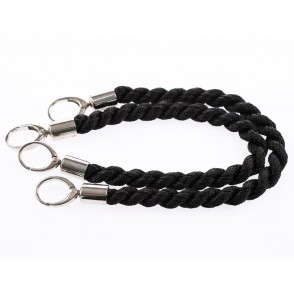 Manico Inda Nero 5 Con Moschettoni Argento 50 Cm