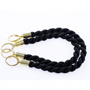 Manico Inda Nero 5 Con Moschettoni Oro 50 Cm