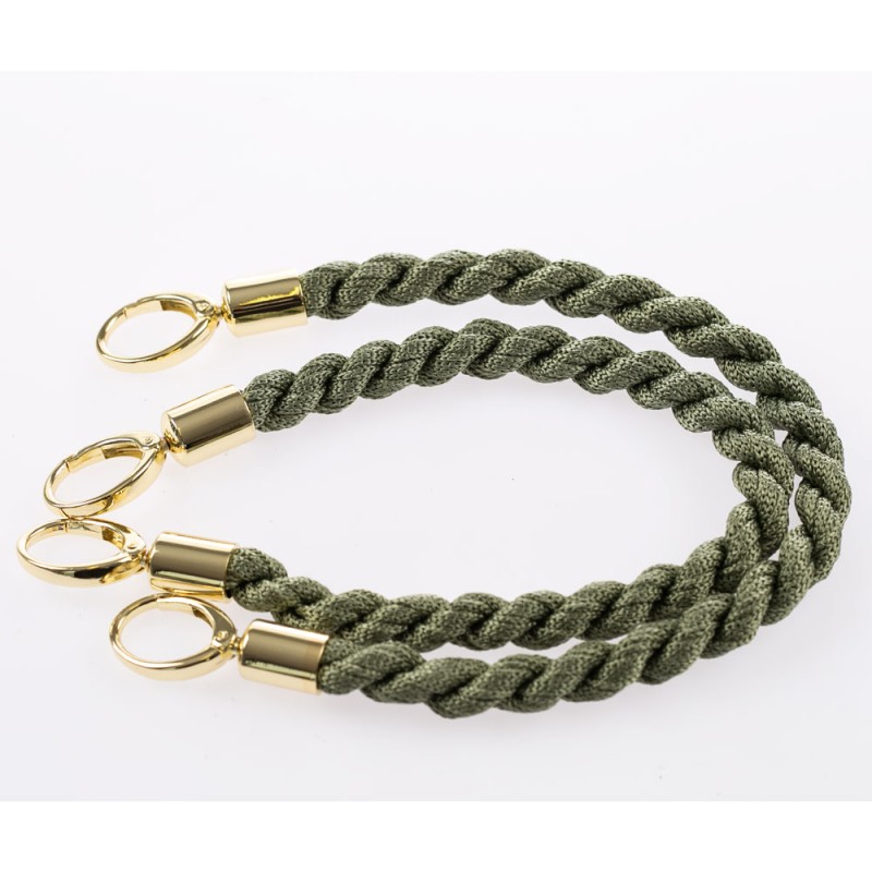 Manico Inda Verde Militare 36 Con Moschettoni Oro 50 Cm