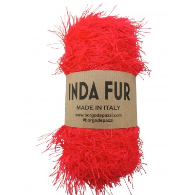 Cordino Peloso Inda Fur 250 grammi Rosso 8