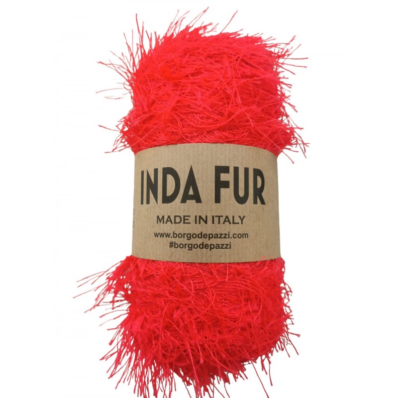 Cordino Peloso Inda Fur 250 grammi Rosso 8