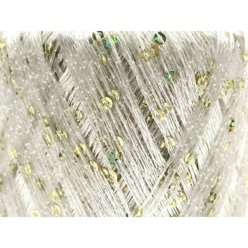 Gomitolo Paillettes Tre Sfere 25 grammi Colore Avorio 0115 Gomitolo Paillettes Tre Sfere 25 grammi Colore Avorio 0115