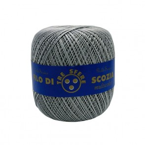 Gomitolo di Cotone N.8 Filo Di Scozia 100 Grammi Uncinetto Tre Sfere Colore Grigio 16