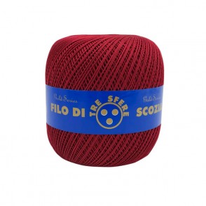 Gomitolo di Cotone N.8 Filo Di Scozia 100 Grammi Uncinetto Tre Sfere Colore Bordeaux 42