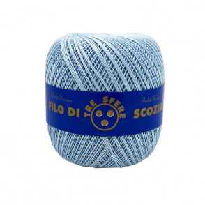 Gomitolo di Cotone N.8 Filo Di Scozia 100 Grammi Uncinetto Tre Sfere Colore Celeste 58