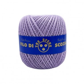 Gomitolo di Cotone N.8 Filo Di Scozia 100 Grammi Uncinetto Tre Sfere Colore Lilla 75