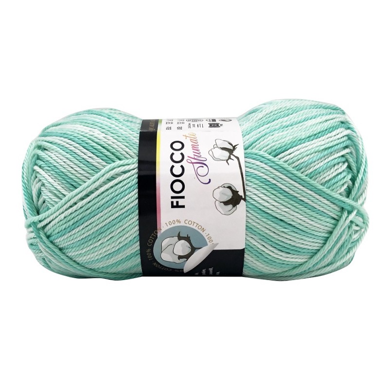 Gomitolo di Cotone "Fiocco Sfumato" Tre Sfere Colore Verde Acqua 9670 Gomitolo di Cotone "Fiocco Sfumato" Tre Sfere Colore Verde Acqua 9670