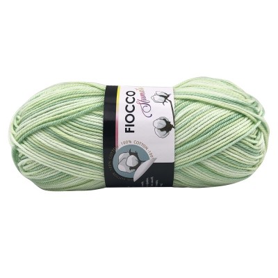 Gomitolo di Cotone "Fiocco Sfumato" Tre Sfere Colore Verde Chiaro 9660