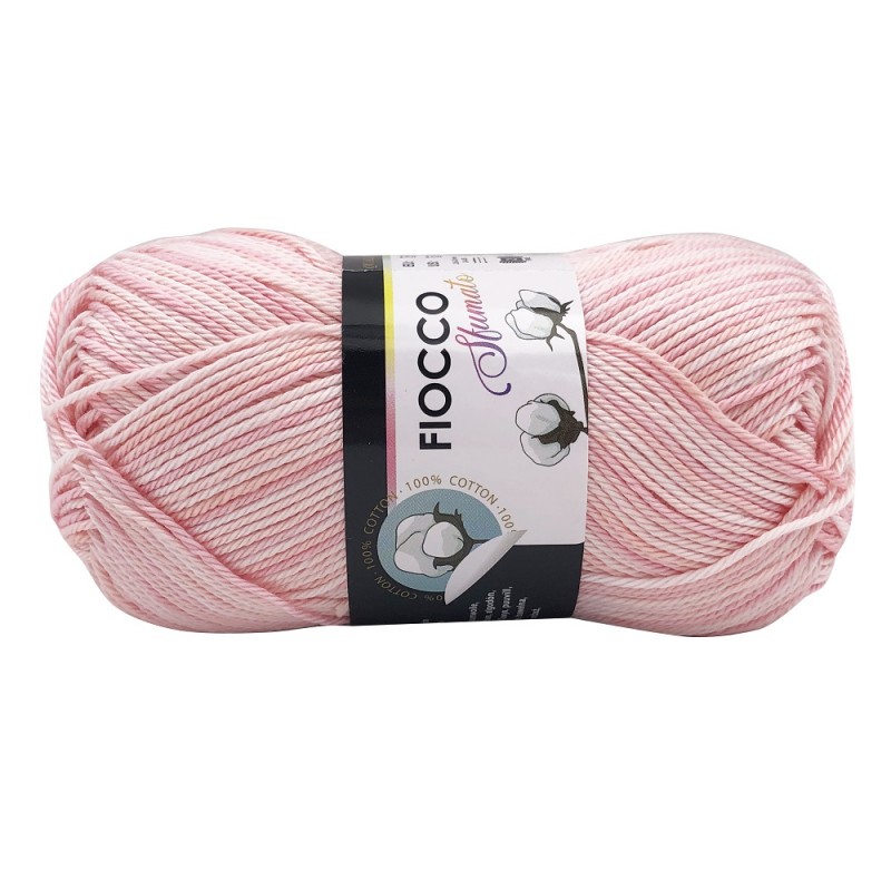 Gomitolo di Cotone Fiocco Sfumato Tre Sfere Colore Rosa 9333