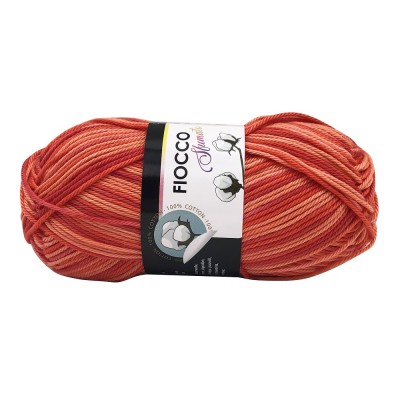 Gomitolo di Cotone "Fiocco Sfumato" Tre Sfere Colore Rosso 9320