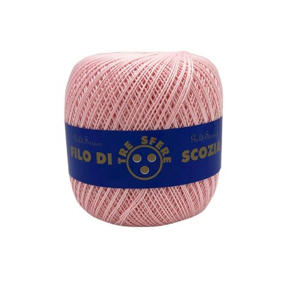 Gomitolo di Cotone N.8 Filo Di Scozia 100 Grammi Uncinetto Tre Sfere Colore Rosa 117