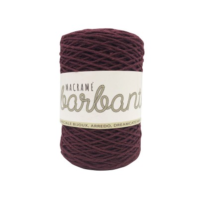 Macramé Cordino in Cotone Naturale per Borse Uncinetto Colore Bordeaux
