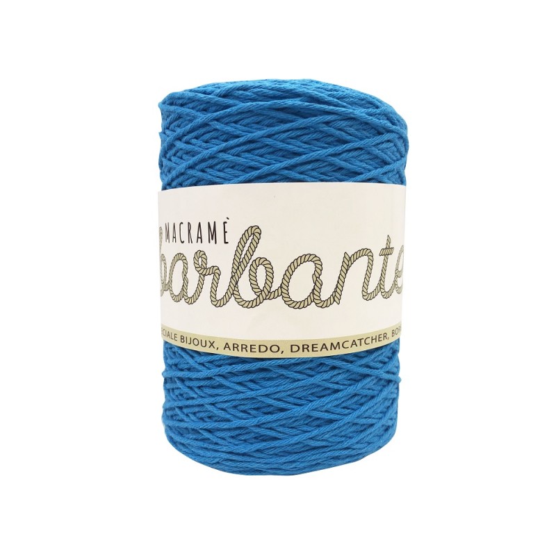 Macramé Cordino in Cotone Naturale per Borse Uncinetto Colore Turchese Macramé Cordino in Cotone Naturale per Borse Uncinetto Colore Turchese