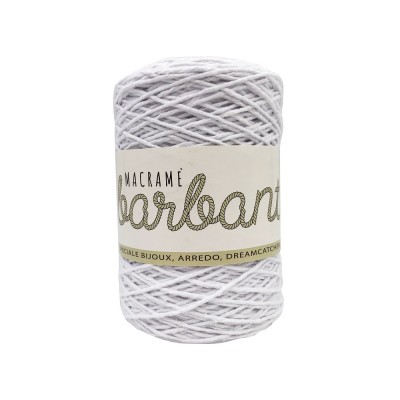 Macramé Cordino in Cotone Naturale per Borse Uncinetto Colore Bianco