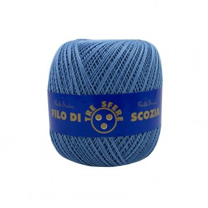 Gomitolo di Cotone N.8 Filo Di Scozia 100 Grammi Uncinetto Tre Sfere Colore Azzurro 162