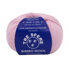 Gomitolo Lana "Bimbo Wool" Merinos Extrafine Baby Colore Rosa 306