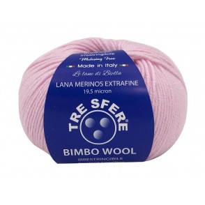 Gomitolo Lana "Bimbo Wool" Merinos Extrafine Baby Colore Rosa 306