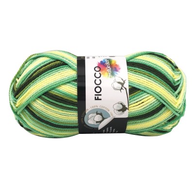 Gomitolo di Cotone "Fiocco Multicolor" Tre Sfere Colore Verde Mult. 9680