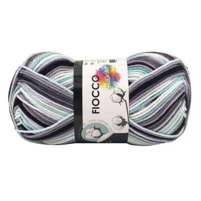 Gomitolo di Cotone "Fiocco Multicolor" Tre Sfere Colore Grigio Verde 9530