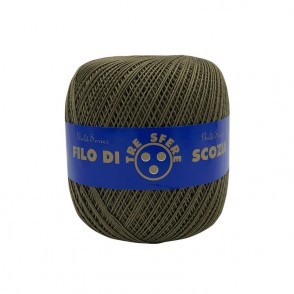 Gomitolo di Cotone N.8 Filo Di Scozia 100 Grammi Uncinetto Tre Sfere Colore Militare 170