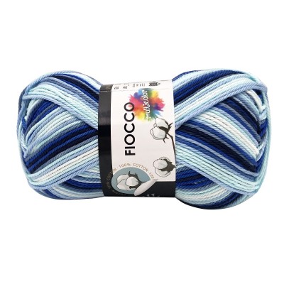 Gomitolo di Cotone "Fiocco Multicolor" Tre Sfere Colore Azzurro Mult.9520