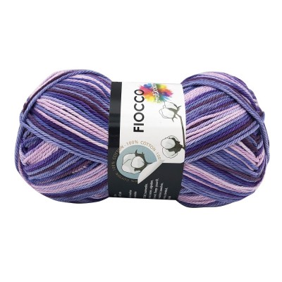 Gomitolo di Cotone "Fiocco Multicolor" Tre Sfere Colore Viola Mult.9430