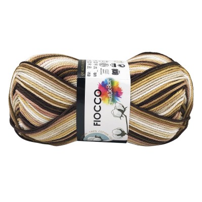 Gomitolo di Cotone "Fiocco Multicolor" Tre Sfere Colore Marrone Mult. 9050