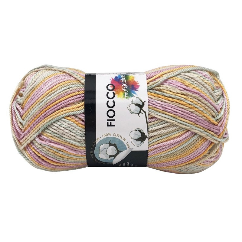 Gomitolo di Cotone "Fiocco Multicolor" Tre Sfere Colore Giallo Mult.9020 Gomitolo di Cotone "Fiocco Multicolor" Tre Sfere Colore Giallo Mult.9020