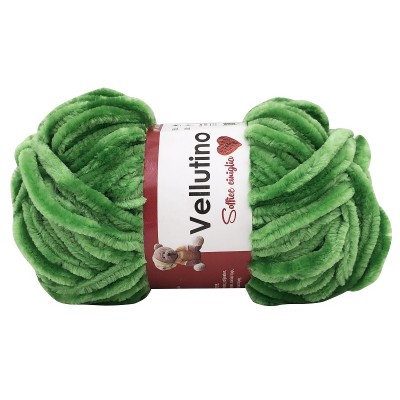 Gomitolo di Lana Ciniglia "Vellutino" Tre Sfere Colore Verde 7740