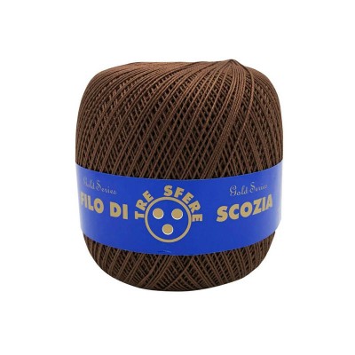 Gomitolo di Cotone N.8 Filo Di Scozia 100 Grammi Uncinetto Tre Sfere Colore Marrone 279