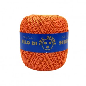 Gomitolo di Cotone N.8 Filo Di Scozia 100 Grammi Uncinetto Tre Sfere Colore Arancio 307