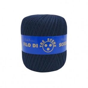 Gomitolo di Cotone N.8 Filo Di Scozia 100 Grammi Uncinetto Tre Sfere Colore Blu Notte 324
