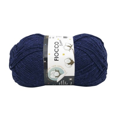 Gomitolo di Cotone "Fiocco Lamé" Tre Sfere Colore Blu 7535