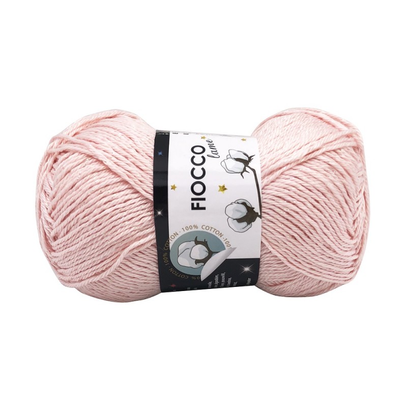 Gomitolo di Cotone "Fiocco Lamé" Tre Sfere Colore Rosa Chiaro 7306