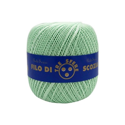 Gomitolo di Cotone N.8 Filo Di Scozia 100 Grammi Uncinetto Tre Sfere Colore Verdino 357