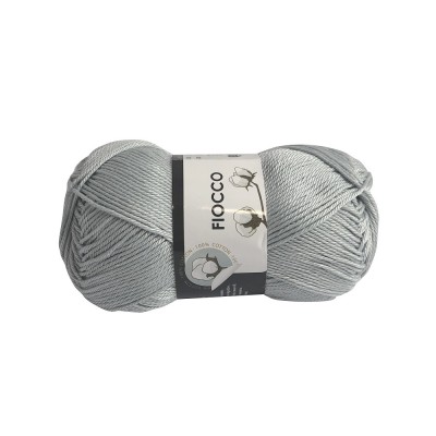 Gomitolo di Cotone "Fiocco" Tre Sfere Colore Grigio Chiaro 7810