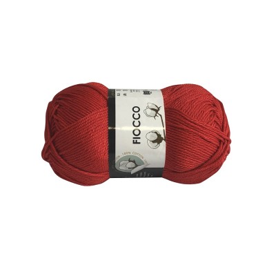 Gomitolo di Cotone "Fiocco" Tre Sfere Colore Rosso 7288