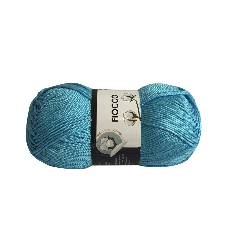 Gomitolo di Cotone "Fiocco" Tre Sfere Colore Turchese Chiaro 7634