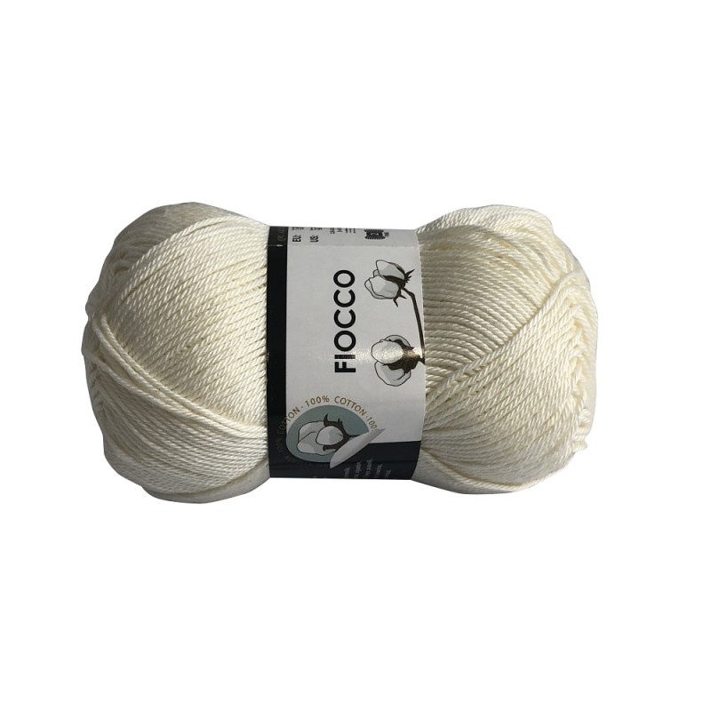 Gomitolo di Cotone "Fiocco" Tre Sfere Colore Panna 7011